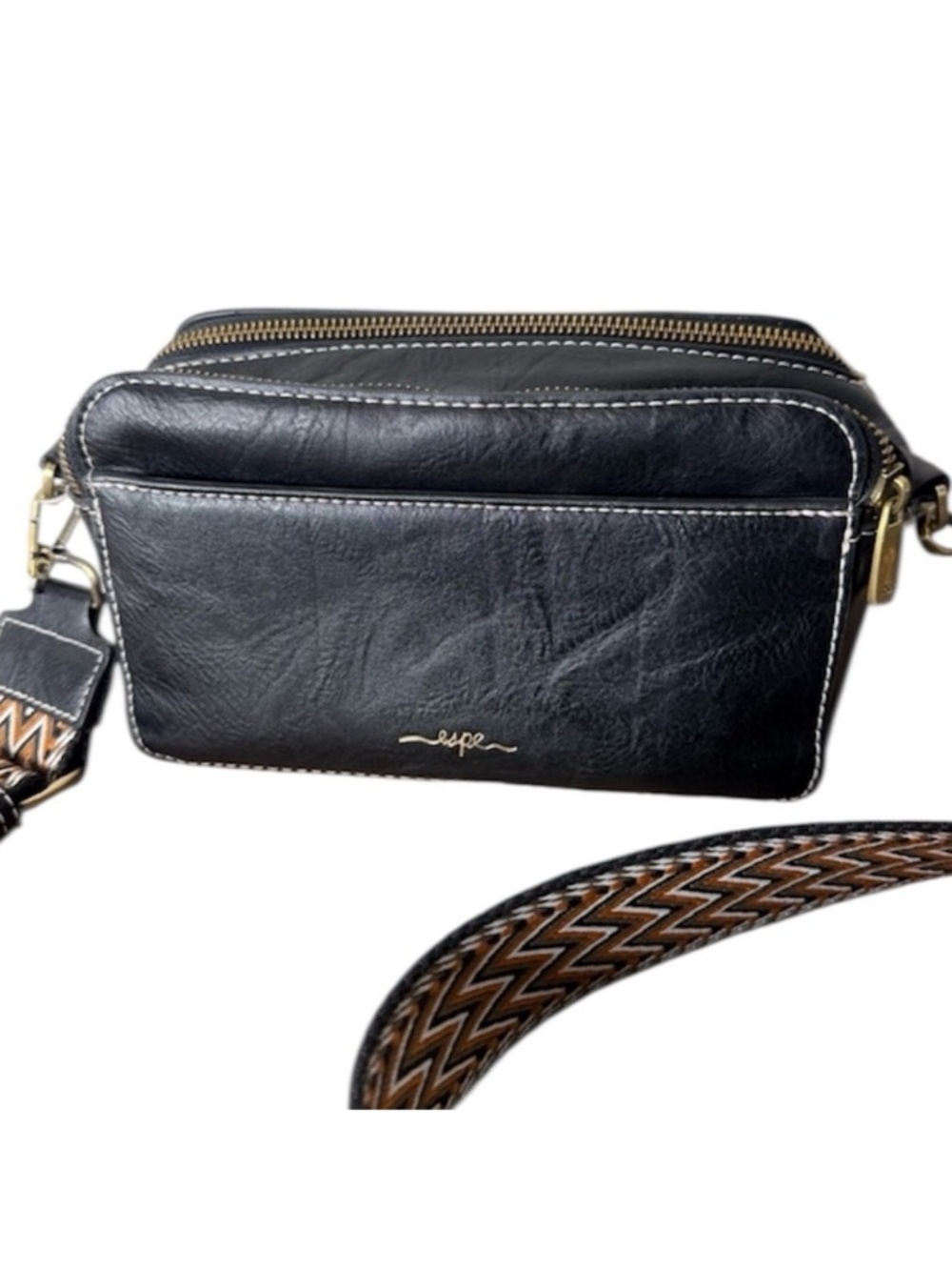 ESPE Black Vegan Emerson Crossbody Camera Bag Thick Adjustable Strap Boho